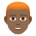 👨🏾‍🦰 man: medium-dark skin tone, red hair display on JoyPixels